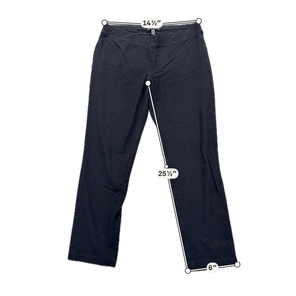 Eileen Fisher Pants Stretch Crepe Slim Ankle Pull On Black Womens Size SP - Picture 7 of 8